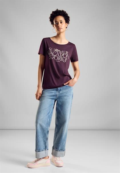 T-Shirt mit Wording dark berry purple
