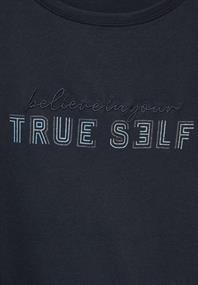 T-Shirt mit Wording deep petrol