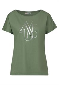 T-Shirt mit Wording dry salvia green