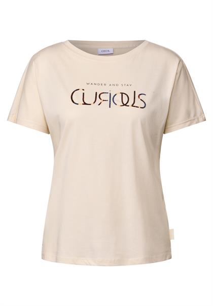 T-Shirt mit Wording light beige