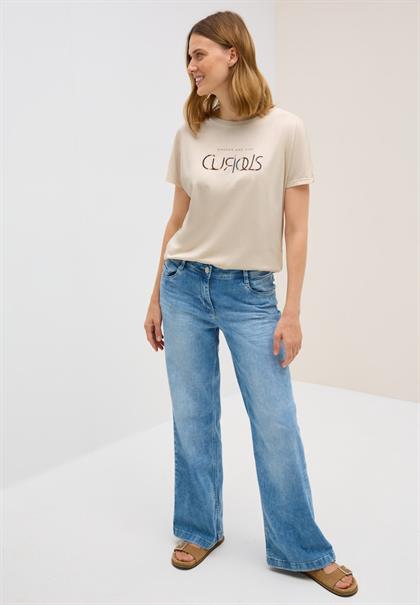 T-Shirt mit Wording light beige