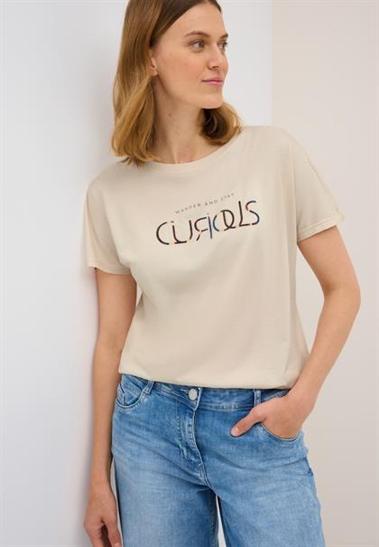 T-Shirt mit Wording light beige