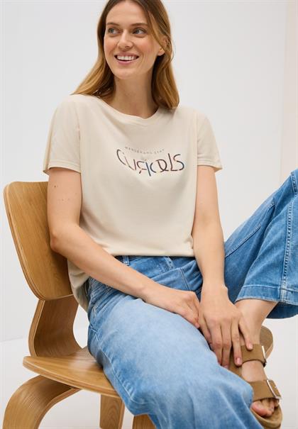 T-Shirt mit Wording light beige