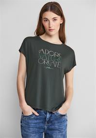 T-Shirt mit Wording marshy green