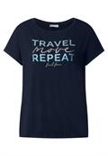 T-Shirt mit Wording Print deep blue