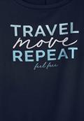 T-Shirt mit Wording Print deep blue