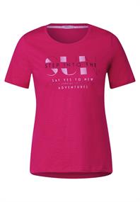 T-Shirt mit Wording Print pink sorbet