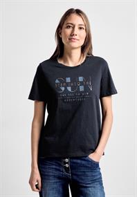 T-Shirt mit Wording Print universal blue
