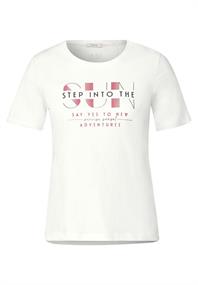 T-Shirt mit Wording Print vanilla white