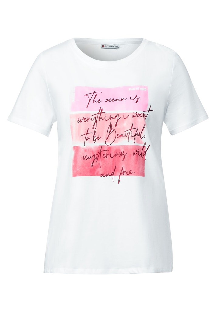 Street One Damen T-Shirt T-Shirt mit Wording Print white bequem online  kaufen bei