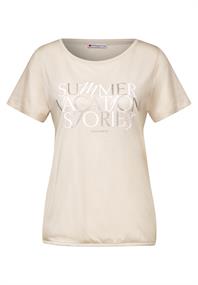 T-Shirt mit Wording smooth sand beige