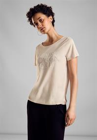 T-Shirt mit Wording smooth sand beige