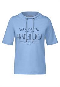 T-Shirt mit Wording soft light blue