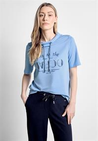T-Shirt mit Wording soft light blue
