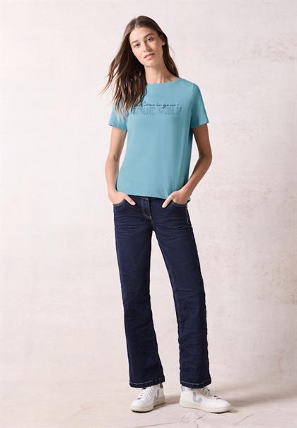 T-Shirt mit Wording turquoise