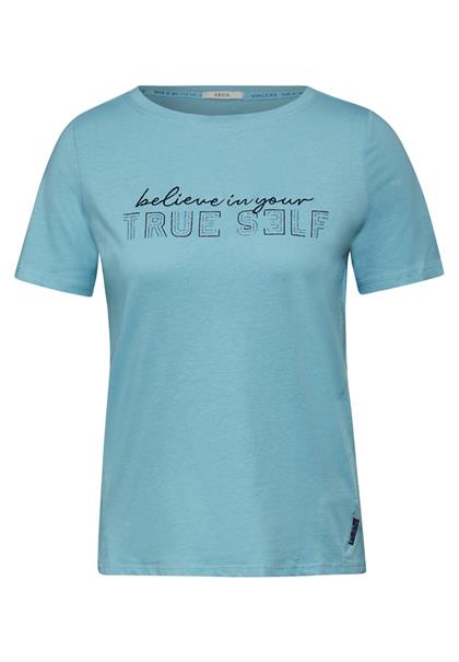 T-Shirt mit Wording turquoise
