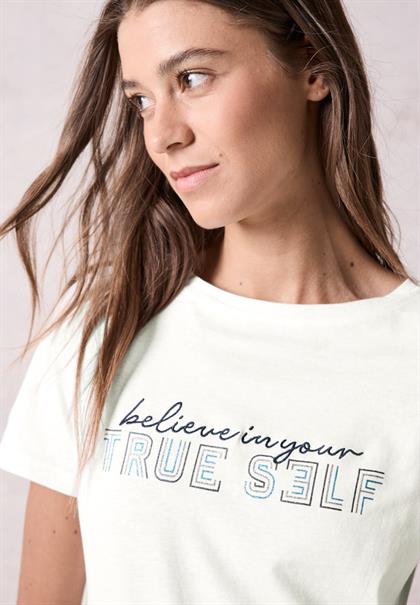 T-Shirt mit Wording vanilla white