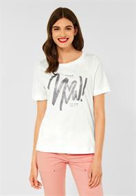 T-Shirt mit Wordingprint off white