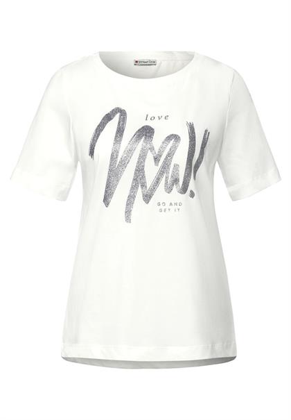 T-Shirt mit Wordingprint off white