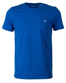 T-shirt, short sleeve, ripped collar blau