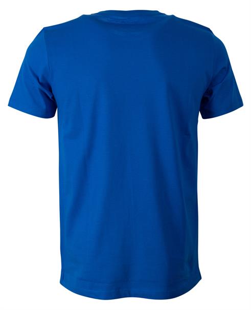 T-shirt, short sleeve, ripped collar blau