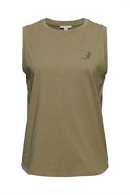 Tanktop mit Stickerei, Organic Cotton light khaki