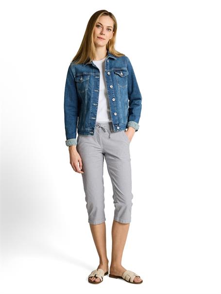 Tapered Relaxed Capri Hose mit Kordelzug delicate navy white stripe