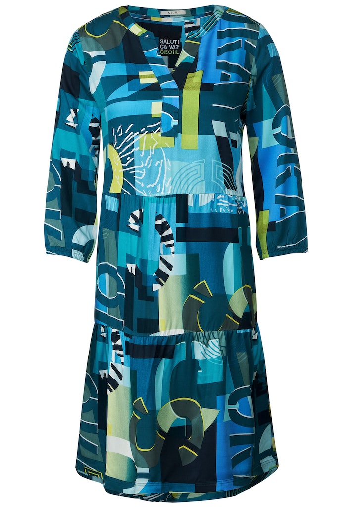 Cecil Damen Kleid teal blue bequem online kaufen bei