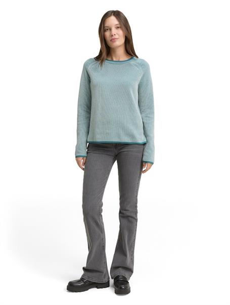 teal plaited knit
