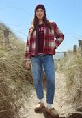Teddy-Blouson mit Softshelldetails berry red