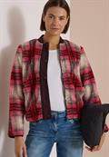 Teddy-Blouson mit Softshelldetails berry red