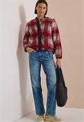 Teddy-Blouson mit Softshelldetails berry red