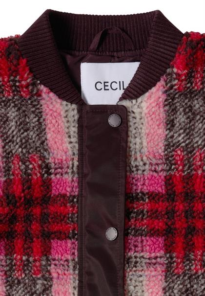 Teddy-Blouson mit Softshelldetails berry red
