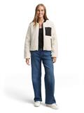 Teddy Jacke mit Bomberkragen light cream beige