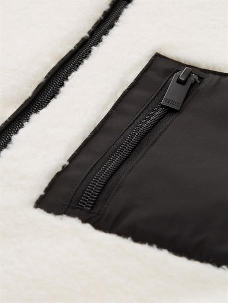 Teddy Jacke mit Bomberkragen light cream beige