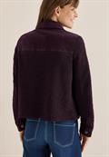 Teddy-Jacke mit Corddetails eggplant red
