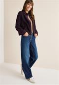 Teddy-Jacke mit Corddetails eggplant red