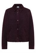 Teddy-Jacke mit Corddetails eggplant red