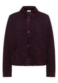 Teddy-Jacke mit Corddetails eggplant red