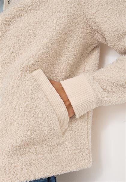Teddy-Jacke mit Corddetails teddy vanilla white