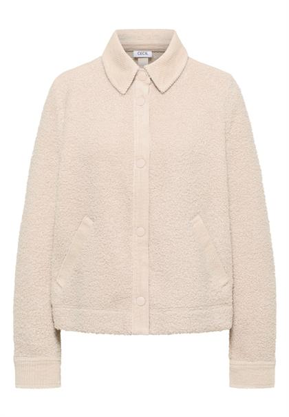 Teddy-Jacke mit Corddetails teddy vanilla white