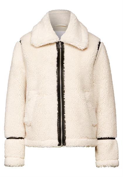 Teddy Jacke mit Details lucid white