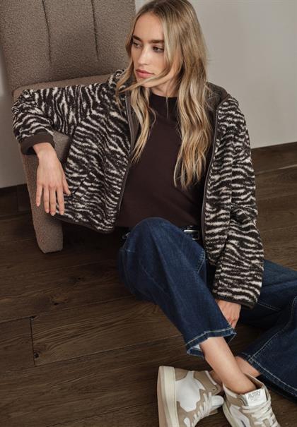 Teddy Jacke mit Kapuze deep roast brown