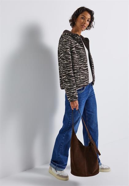 Teddy Jacke mit Kapuze deep roast brown