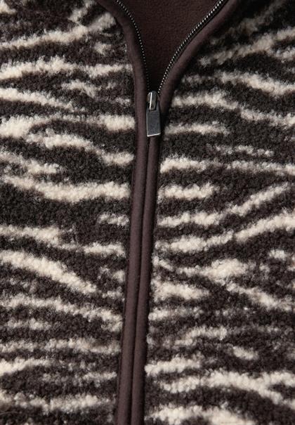 Teddy Jacke mit Kapuze deep roast brown