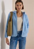 Teddy-Jacke mit Kapuze in Unifarbe easy blue