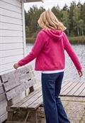 Teddy-Jacke mit Kapuze in Unifarbe pink flash
