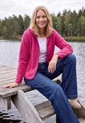 Teddy-Jacke mit Kapuze in Unifarbe pink flash