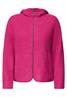 Teddy-Jacke mit Kapuze in Unifarbe pink flash