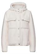 Teddy-Jacke mit Kapuze lucid white